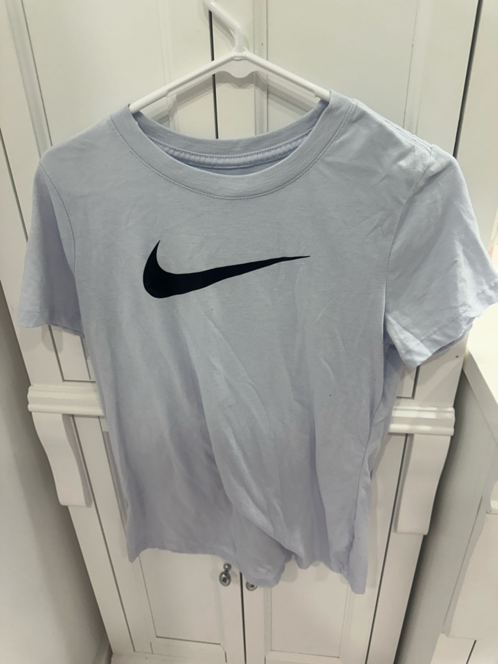 Nike Pale Blue Tee with Black Swoosh